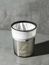 1入輕奢透明垃圾桶，高美學價值，附有壓環簡易垃圾桶，適用於浴室、廚房和客廳，容量12L/3.2加侖