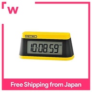 SEIKO Alarm Clock, digital, yellow and partly black with sports timer design, 58x130x47mm SQ818Y
