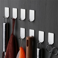 discount 8PCS Stainless Steel 3M Self Adhesive Sticky Hooks Wall Storage Hanger Kitchen