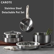 Carote Removable Handle Pot Stainless Steel Pot Kitchenware Wok Stacked Pot NonStick Full Set Househ