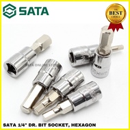 SATA 1/4'' DR. BIT SOCKET, HEXAGON / HEXAGON BIT SOCKET / HEX KEY / ALLEN KEY SOCKET / H3 H4 H5 H