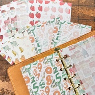 迷你六孔.內頁.5種圖案×各2張/紅棕色