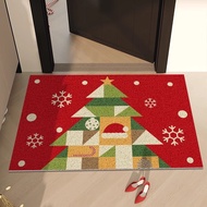 Atmosphere Entrance Household Silk Circle Floor Mat Christmas Foyer Entrance Rubbing Soil Decoration