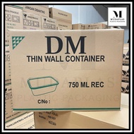 THINWALL 750 ML DM KOTAK PERSEGI PANJANG RECTANGLE - ISI 500 PCS MURAH