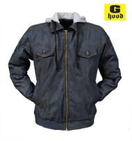 เสื้อยีนส์ฮู้ดแบบมีการ์ด