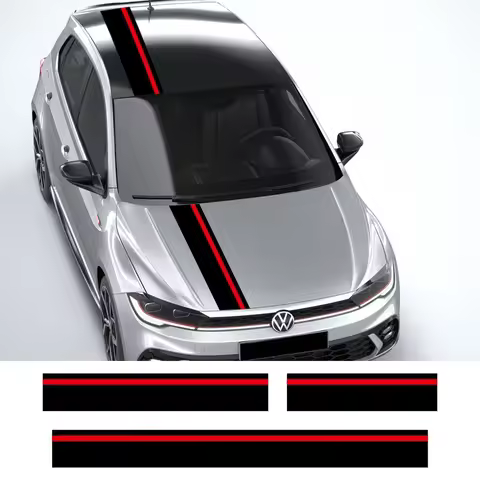 Car Hood Bonnet Roof Trunk Kit Stickers For VW Volkswagen Polo 6R 6C 9N2 9J GTI PVC Racing Style Dec
