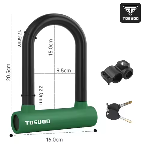 TOSUOD Bicycle U Lock High-Strength Alloy Steel Motorcycle Anti-theft Safety Lock With 2 Keys Bike U