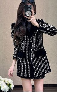 正品⭐️Balmain 釘珠絲絨閃閃西裝外套