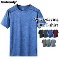 Bootrendy Cationic T-shirt 8XL Men's Plus Size Summer Breathable Quick-drying Tees Short Sleeved Ath