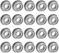 uxcell F683ZZ Flanged Ball Bearing 3x7x3mm Double Shielded Chrome Steel Flange Bearings, 20pcs