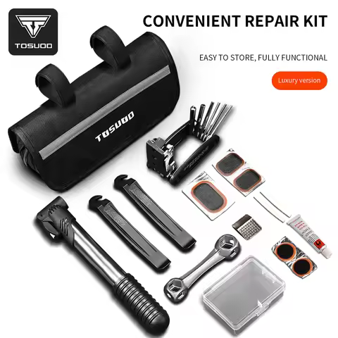 TOSUOD Bicycle Repair Tools Kit,Multifunction Bike Accessories with Pump Wrench,Portable Motorcycle 
