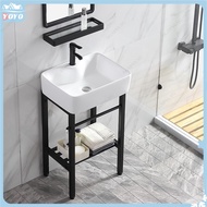 Stainless Steel Bracket Ceramic Laundry Basin Bathroom Wash Inter-Platform Basin Sink with Washboard