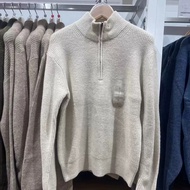 UNIQLO 2024เสื้อกันหนาว Shufulei ของผู้ชายของแท้469473ครึ่งเสื้อกันหนาวมีซิป