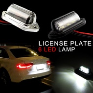 🔧 12V-24V Auto Car Tail Rear 6LED Number License Plate Light Truck Lorry License Plate Lamp