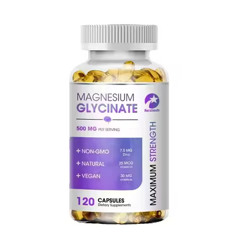 Kexinsh Magnesium Glycinate Supplement 500mg with Zinc,Vitamin D3 B6 Promotes Natural Sleep, Reduces