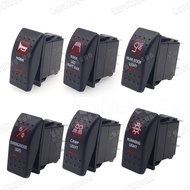 12V/24V Rocker Toggle Led Light Bar Waterproof Red Led Rocker Toggle Switch 5Pin Car Boat Marine Yac