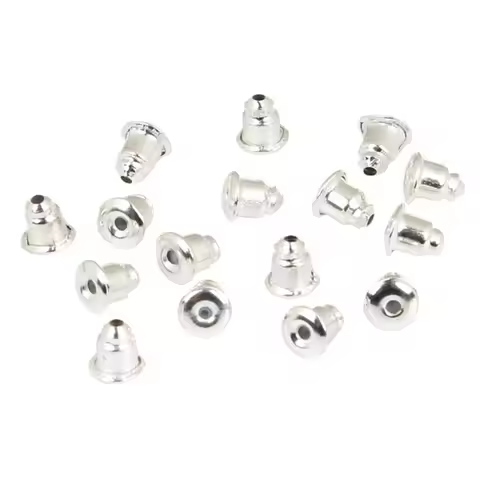 200pcs/lot Metal Earring Back Stoppers for Stud Earrings Earnuts Bullet Flat Ear Plugs DIY Earring A
