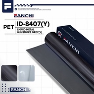 152CM Sticker FANCHI ID-8407 Y Liquid Metal Gunsmoke Gray PET 152CM per meter