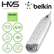 Belkin Home Series 4-Socket Surge Protector Power Extension Socket (2m)