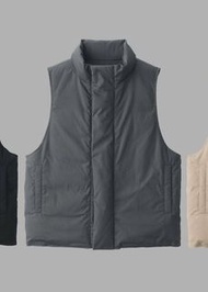 無印良品 muji labo立領羽絨背心  灰綠 S-M