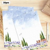30 sheets of B5-size lavender pastoral-themed letter and memo paper, suitable for making prayer book