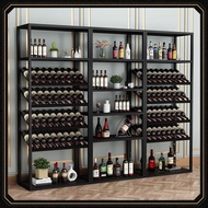QM💎Iron Wine Rack Storage Rack Bar Wine Display Rack Household Wine Glass Holder Liquor Rack Wine Rack Special Clearance