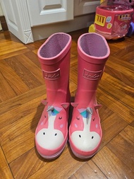 Joules 兒童粉色雨靴 rainboat