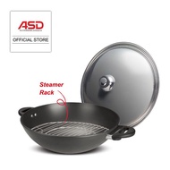 ASD 36cm IH Hard Anodised Chef Wok  Stainless Steel Steamer Rack HP2536IH-N