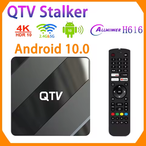iATV QTV Q5 Mini Smart TV Box 2.4G/5G WIFI BT5.0 2G 8G 100M Android 10.0 TV BOX Media Player Allwinn