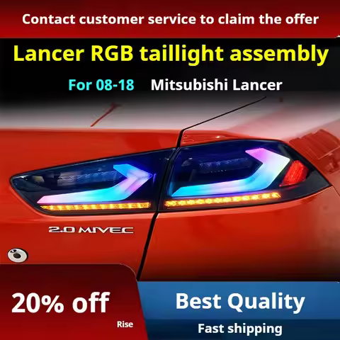 FT Car Light For Mitsubishi Lancer EVO X RGB Taillight 2008-2018 LED Tail Lamp Dynamic Turn Signal L