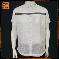 Obra ni Juan Inno Fit (Regular Fit) Polo Barong With Patches - White (#2779)