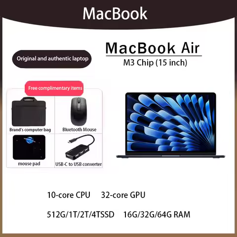 2024 MacBook AIR M3 15 Inch 8-core CPU 10-core GPU 256G/512G/1T/2T/4TSSD 16G/32G/64G RAM Notebooks L