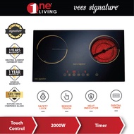 Vees Signature Electric Induction & Ceramic Cooker Hob VIC-NEPTUNE-2IH