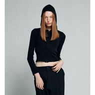 / Sculptor Silhouette Knit Zip-up Hoodie Black