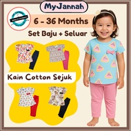 (7-36M) Set Baju Budak Perempuan Baby Girl SDM T-Shirt Seluar Panjang Baby Clothing