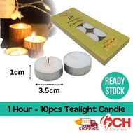 High Quality 10pcs (1 Hour+/-) Tealight Candle / Tea Light Unscented Candle / Tealight Candle Lilin 