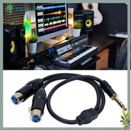 TAMAKO Dual XLR Female to 1/4in Male, Stereo Audio 0.5m / 1.6ft 6.35mm TRS to 2 XLR Y Splitter Cable
