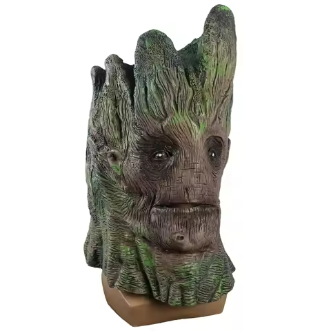 Tree Man Latex Mask Halloween Superhero Groot Cosplay Helmet Full Face Masks Headgear Party Decorati