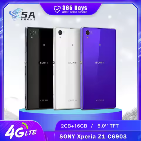 Original Sony Xperia Z1 C6903 4G LTE Mobile Phone L39H 2GB+16GB 5.0'' 20.7MP+2MP Snapdragon 800 Quad