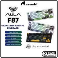 AULA F87 Gasket Mechanical Keyboard 87 Key RGB Tri-Mode Wired Bluetooth 2.4G Gasket Structure Hot-sw