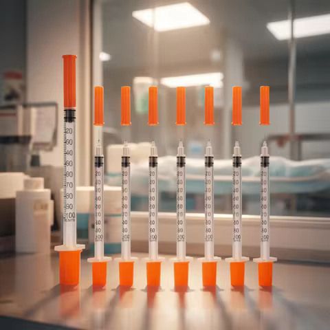 Wholesale Price 100pcs/box 1ml 30G*13mm Disposable Orange Top Sterile Safety Insulin Syringe for Lab