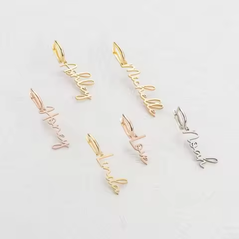 Custom Name Earrings fashion Stainless Steel Women Jewelry Letter Gold Earrings Luxury 316L Ear Stud