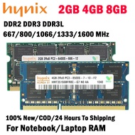 ต้นฉบับ Hynix Ram DDR3 2/4/8GB 1066/1333/1600MHz DDR2 667/800MHz PC3-12800s DDR3L 1.35V/1.5V SODIMM 204pin หน่วยความจำสำหรับโน๊ตบุ๊ค