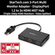 StarTech.com MST HUB - DisplayPort 1.2 to 3x HDMI MSTDP123HD HDMI Monitor Hub 4K Hub Adapter Display