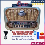 Đài Radio Bluetooth NS8109BT FM-AM-SW Cổ Điển Công Nghệ Nhật Loa Thẻ Nghe Nhạc Pin Sạc - H2Pro Audio