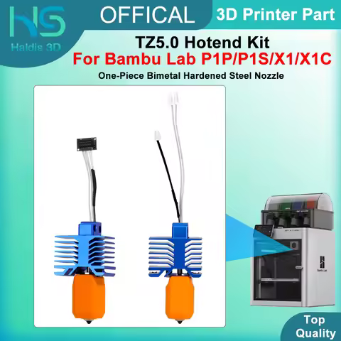 TZ5.0 Hotend Kit For Bambu Lab P1P/P1S One-Piece Bimetal Hardened Steel Nozzle Hot End 0.4mm For Bam