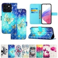 For ZTE Blade A35 A55 Case Painted Flip Phone Case for ZTE Blade  A73 5G A55 A53 A53+ A52 Case Magne
