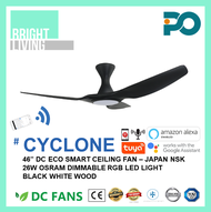 PO Eco Cyclone V-SPEC II 46/52 Inch SMART WIFI-Enabled DC-Eco Ceiling Fan with 26W Dimmable RGB LED Light Kit