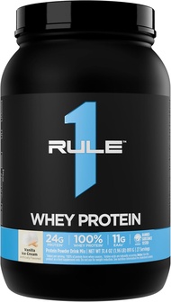 Rule 1 R1 Whey Blend Chocolate Fudge - 2 lbs Powder - 24g 3 Protein Sources + 5g BCAAs - 26 Servings