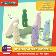 [READY STOCK] Mini Capsule UV Umbrella | Payung Kapsul Lipat Comel | Anti-UV Poket Tahan Hujan Panas